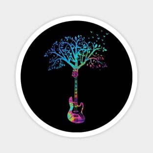 Bass Guitar Tree Abstract Texture Theme Magnet